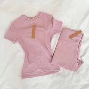 Skims Cotton Jersey Lounge Set in Dusk